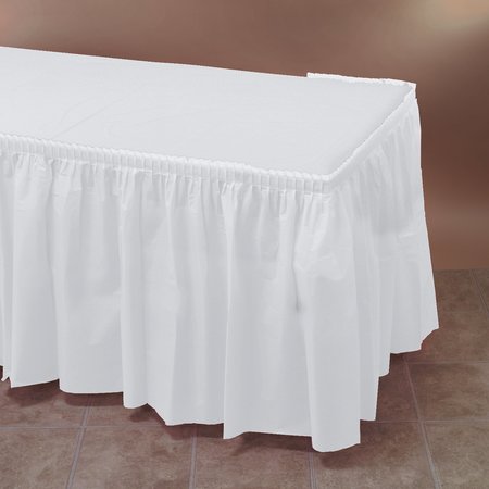 HOFFMASTER 14Ft x 29" White Plastic Tableskirts, PK6 110010